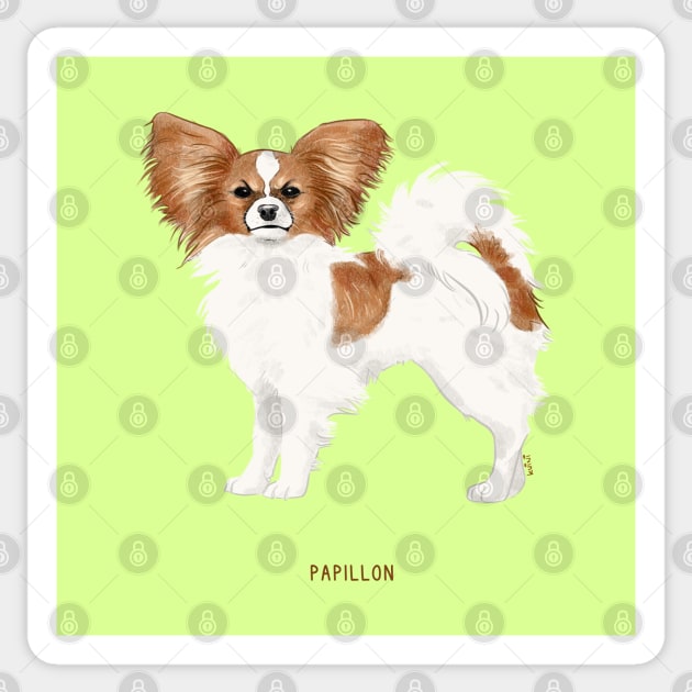 cute papillon dog Sticker by kuinif